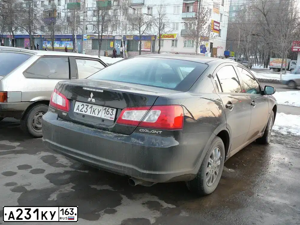 Фото автомобиля MITSUBISHI GALANT, 2008 — госномер К755ОС763. Цвет: ЧЕРНЫЙ