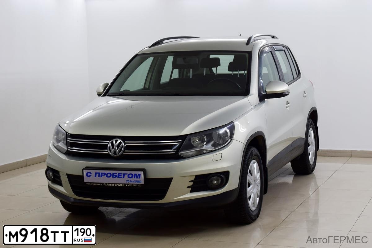 Фото автомобиля VOLKSWAGEN TIGUAN, 2012 — госномер М918ТТ190. Цвет: СЕРЕБРИСТО-ЖЕЛТЫЙ