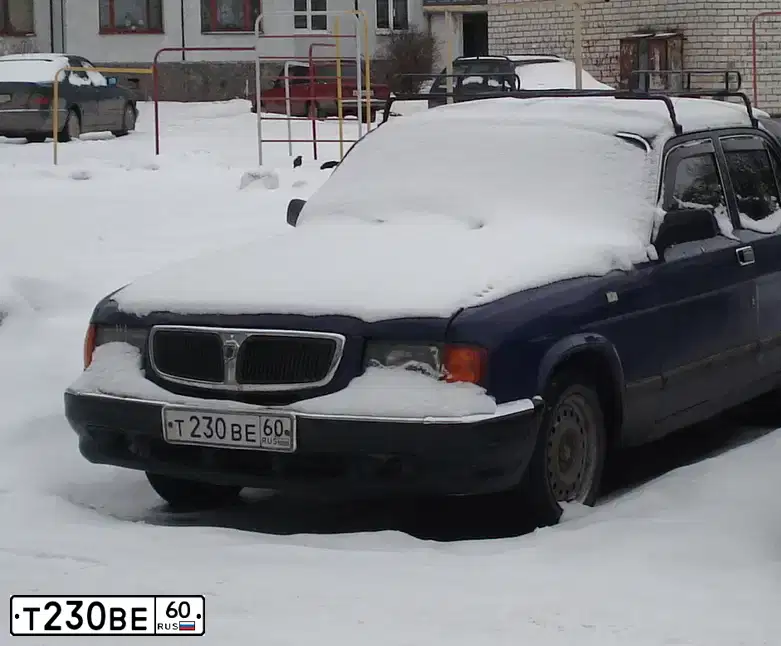 Фото автомобиля ГАЗ 3110, 2000 — госномер Т230ВЕ60. Цвет: синий