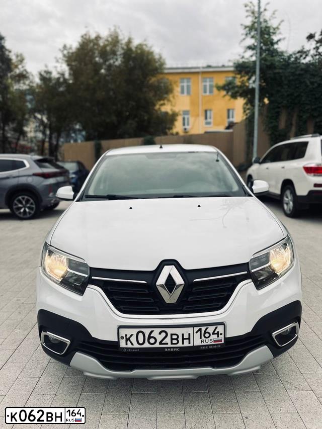Фото автомобиля RENAULT LOGAN STEPWAY 4SRLVG, 2021 — госномер К062ВН164. Цвет: Белый