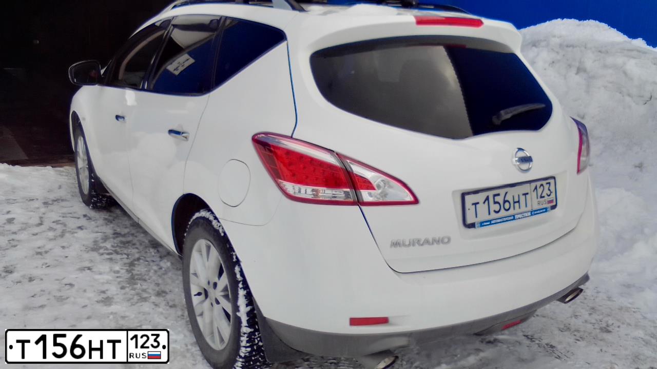 Фото автомобиля NISSAN MURANO, 2013 — госномер Т156НТ123. Цвет: БЕЛЫЙ