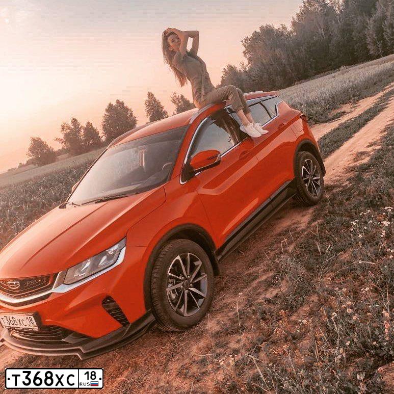 Фото автомобиля GEELY COOLRAY, 2020 — госномер К303АУ93. Цвет: Красный