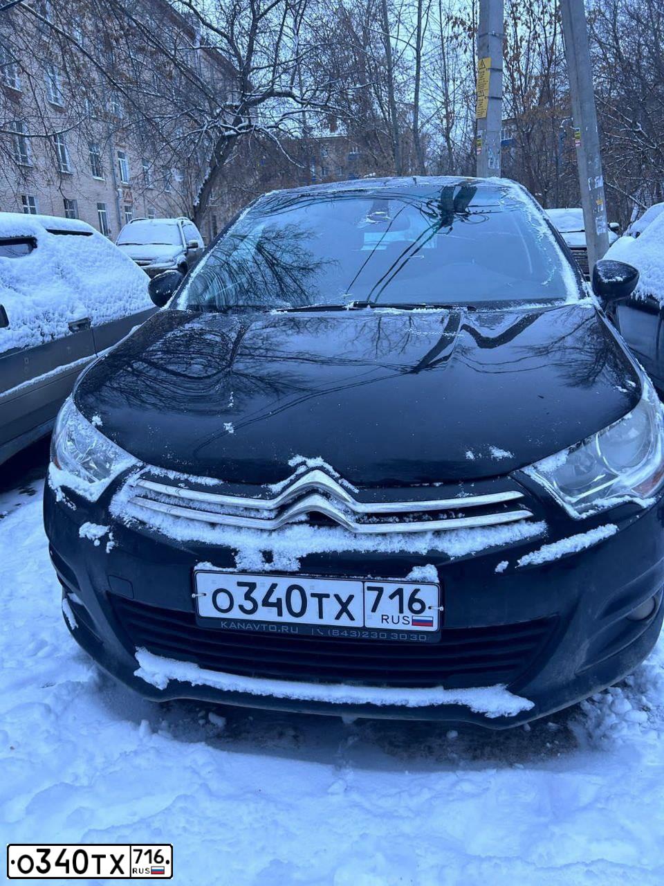 Фото автомобиля CITROEN C4, 2012 — госномер О340ТХ716. Цвет: ЧЕРНЫЙ