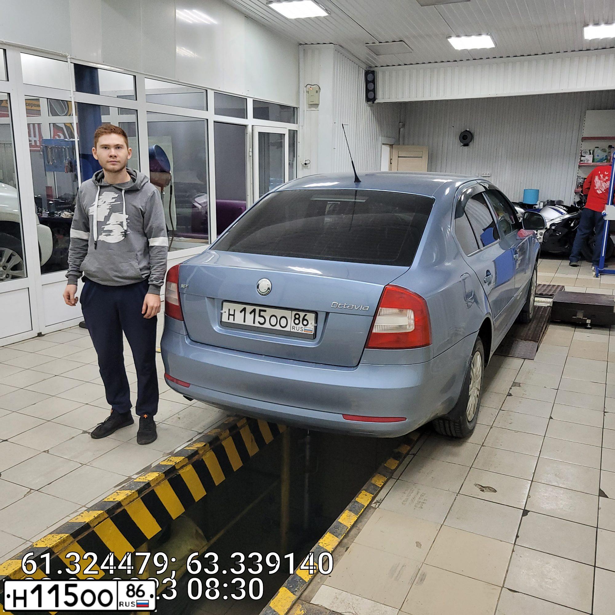 Фото автомобиля SKODA OCTAVIA, 2009 — госномер Н115ОО86. Цвет: СЕРО-ГОЛУБОЙ