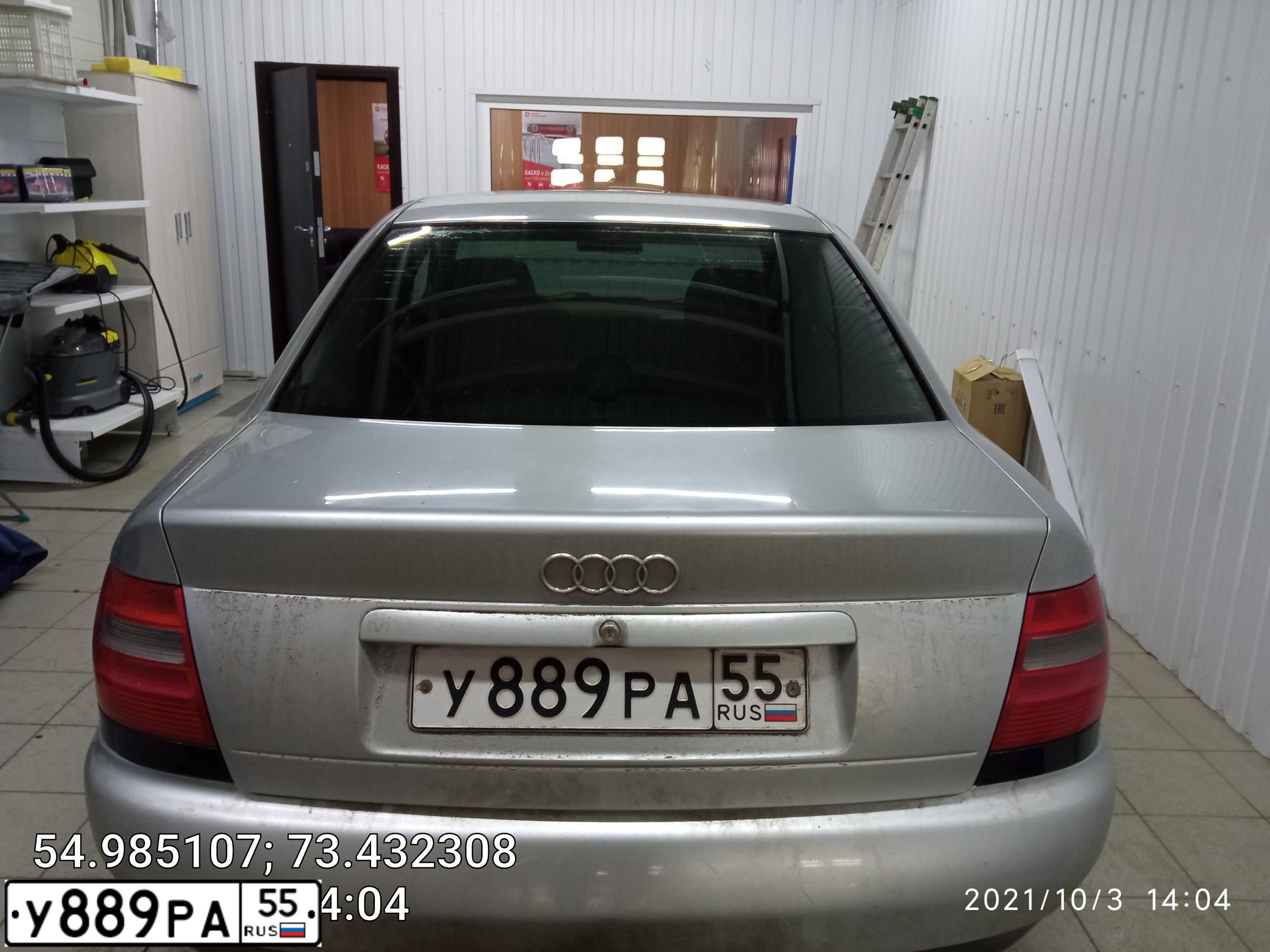 Фото автомобиля AUDI A4, 1998 — госномер А317ВР155. Цвет: Серебристый