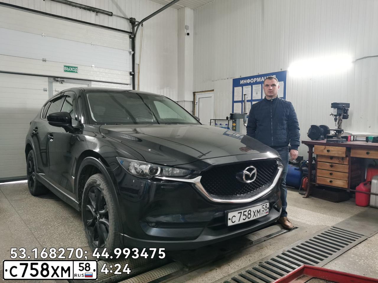 Фото автомобиля MAZDA CX-5, 2019 — госномер С758ХМ58. Цвет: ЧЕРНЫЙ