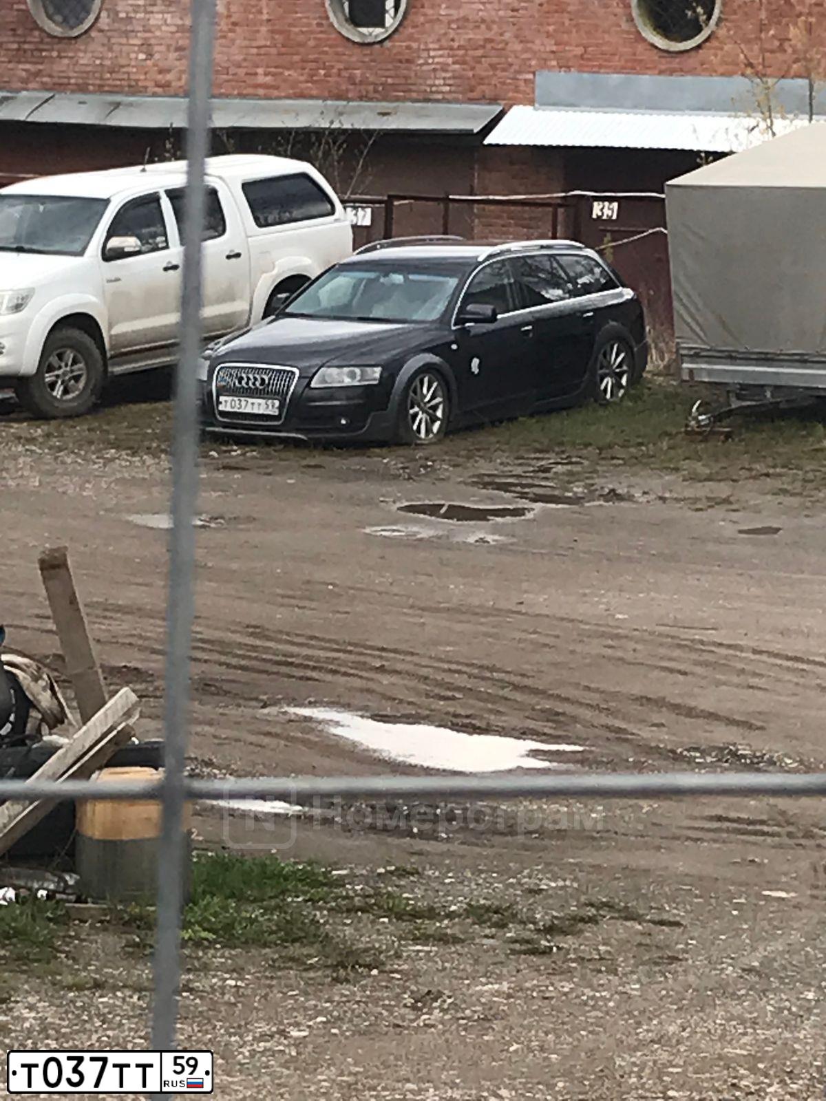 Фото автомобиля AUDI A6, 2008 — госномер Т037ТТ59. Цвет: ЧЕРНО-СИНИЙ