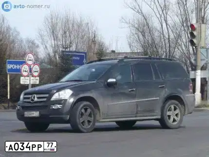 Фото автомобиля MERCEDES GL-KLASSE, 2009 — госномер А034РР77. Цвет: КОРИЧНЕВЫЙ