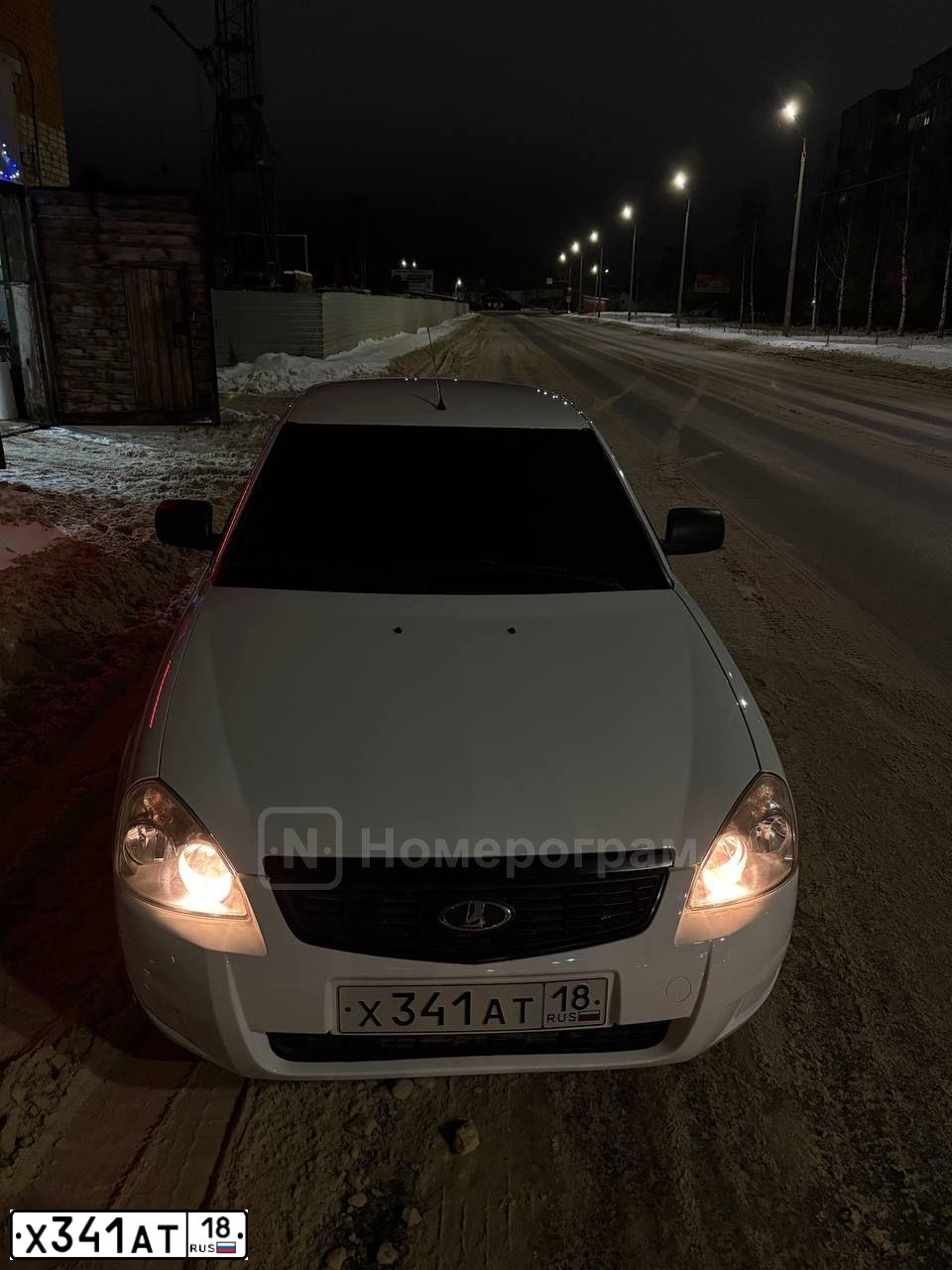 Фото автомобиля LADA 2170 PRIORA, 2014 — госномер Х341АТ18. Цвет: Белый