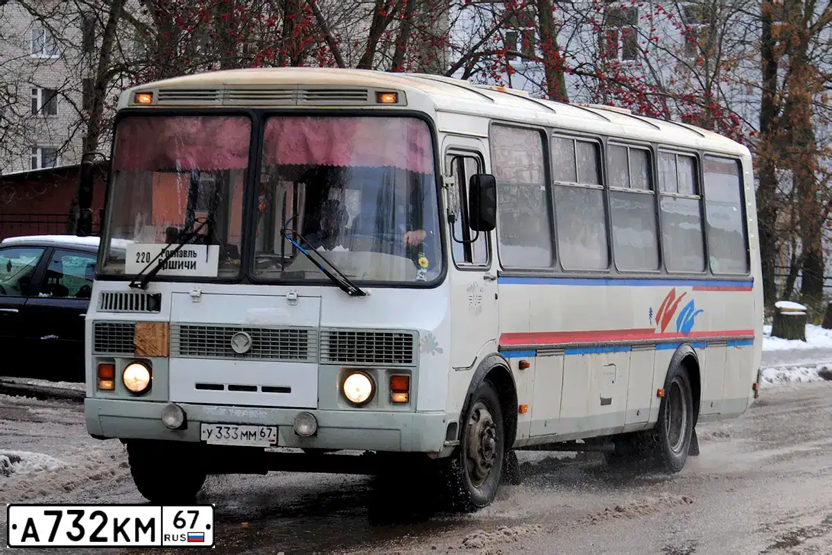Фото автомобиля PAZ 4234, 2011 — госномер А732КМ67. Цвет: Белый