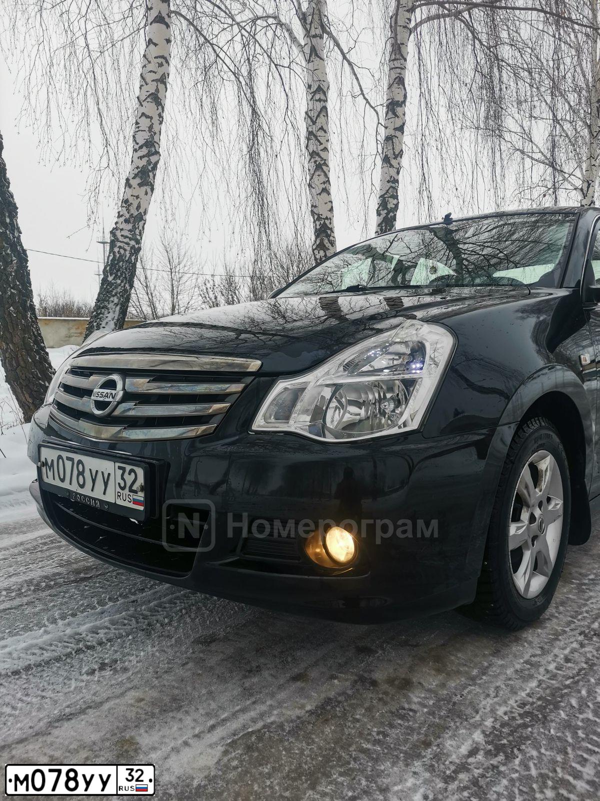 Фото автомобиля NISSAN ALMERA /AVTOVAZ/, 2014 — госномер М078УУ32. Цвет: ЧЕРНЫЙ