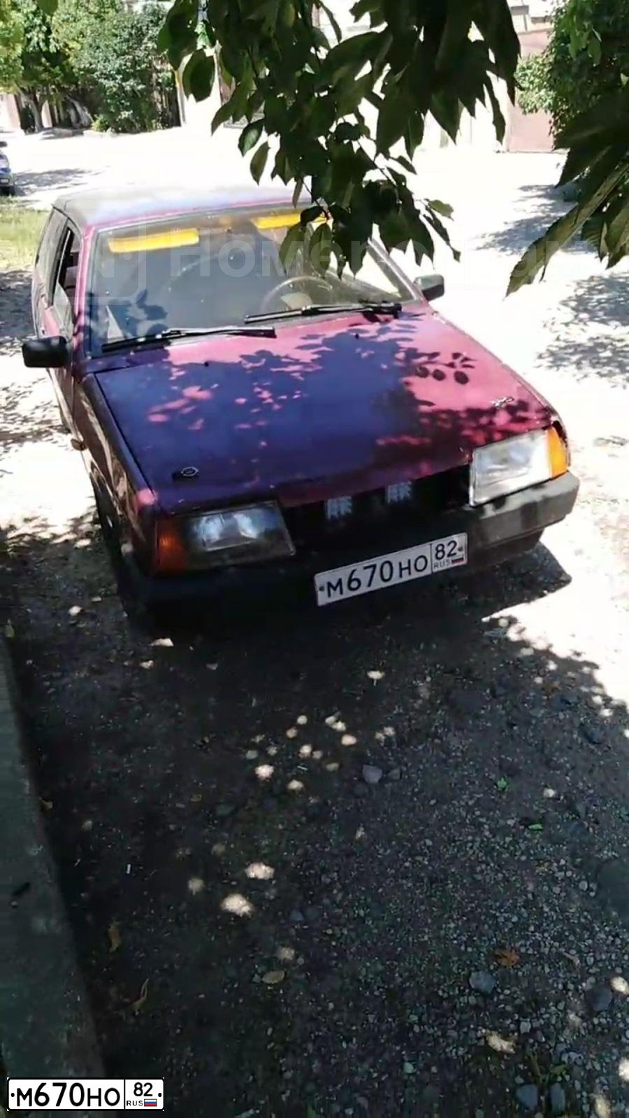Фото автомобиля LADA 2108 SAMARA, 1996 — госномер М670НО82. Цвет: ТЕМНО-КРАСНЫЙ