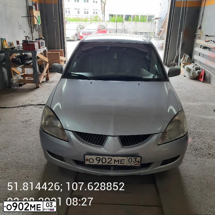 Фото автомобиля MITSUBISHI LANCER, 2005 — госномер О053СК154. Цвет: СЕРЕБРИСТЫЙ