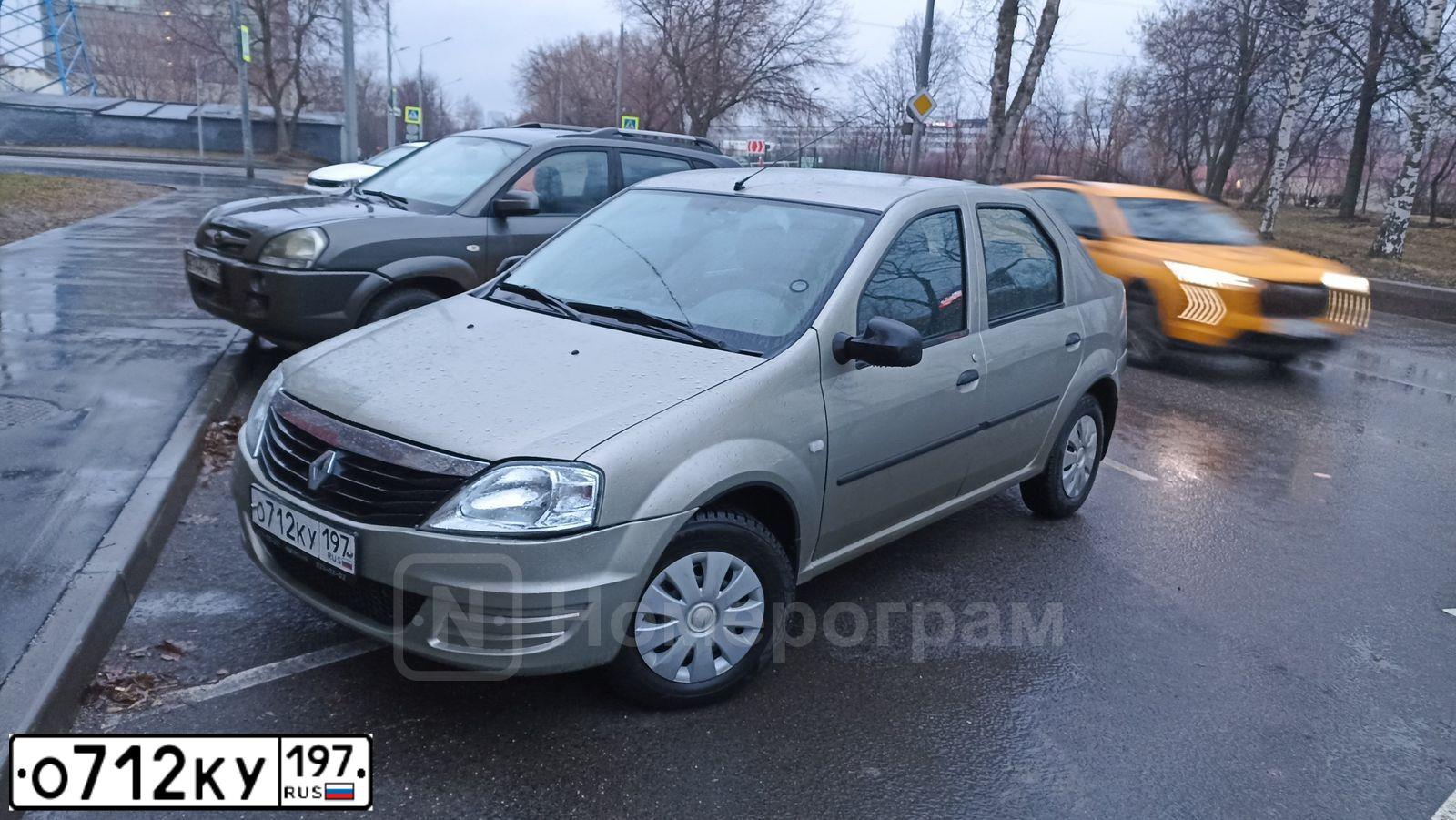 Фото автомобиля RENAULT LOGAN, 2011 — госномер О712КУ197. Цвет: БЕЖЕВЫЙ