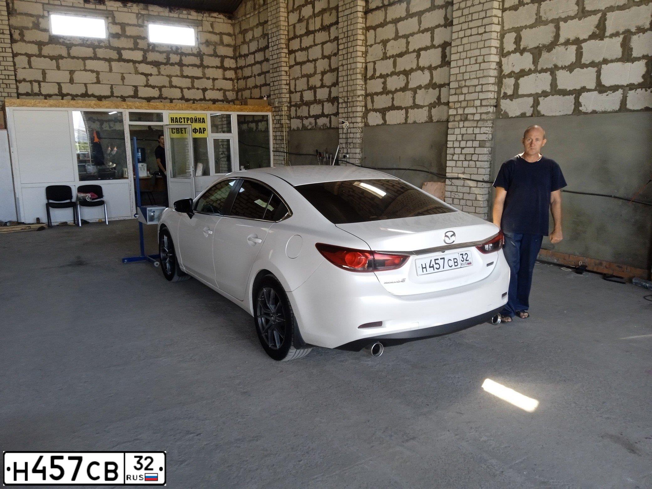 Фото автомобиля MAZDA 6, 2014 — госномер О459ТВ32. Цвет: БЕЛЫЙ