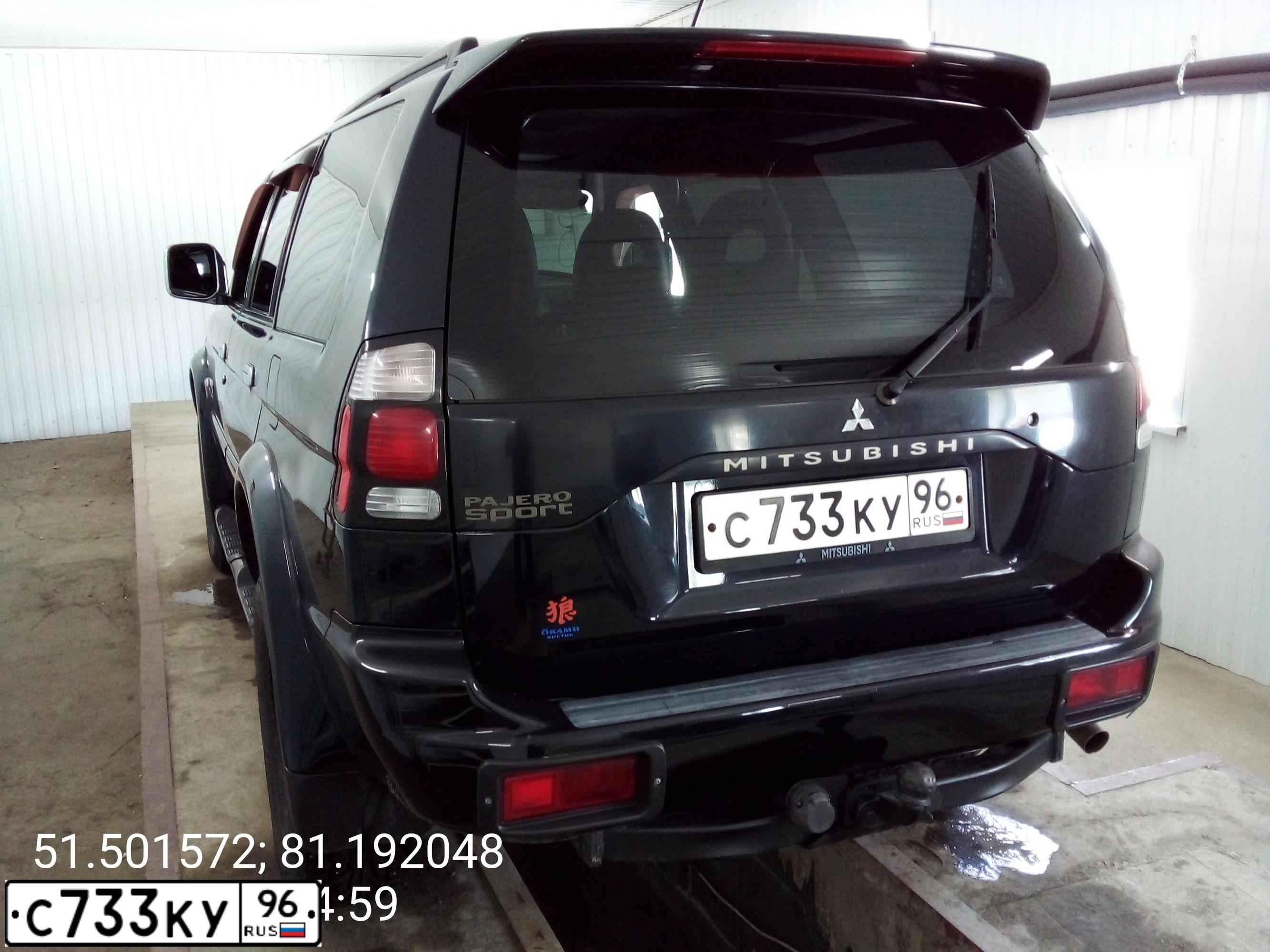 Фото автомобиля MITSUBISHI PAJERO SPORT, 2007 — госномер А169РТ122. Цвет: ЧЕРНЫЙ