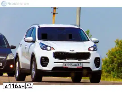 Фото автомобиля KIA SPORTAGE, 2016 — госномер А116АН67. Цвет: Белый