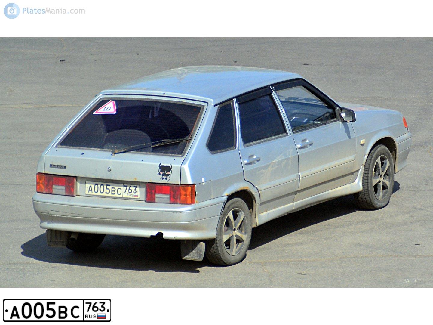 Фото автомобиля LADA 2114 SAMARA, 2007 — госномер А005ВС763. Цвет: СВЕТЛО-СЕРЕБРИСТЫЙ  МЕТАЛЛИК
