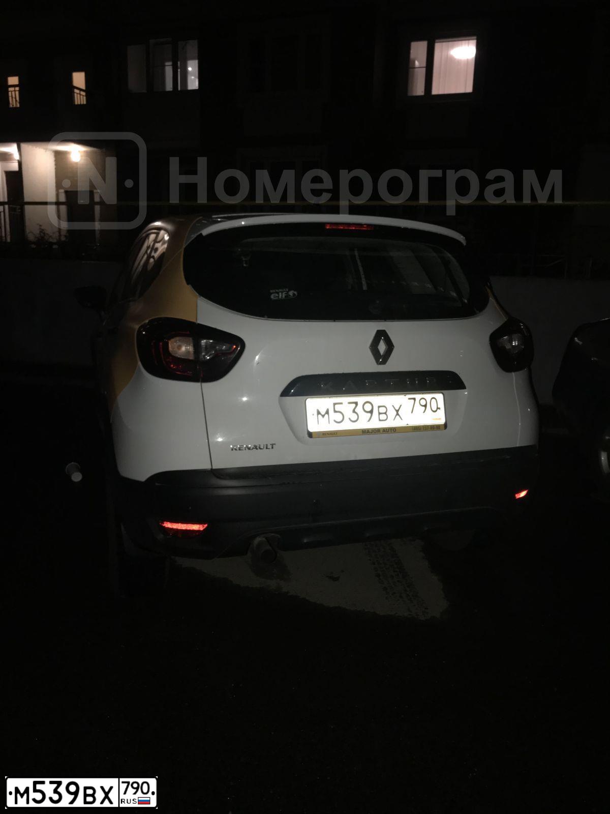 Фото автомобиля RENAULT KAPTUR, 2018 — госномер О661СЕ193. Цвет: Белый