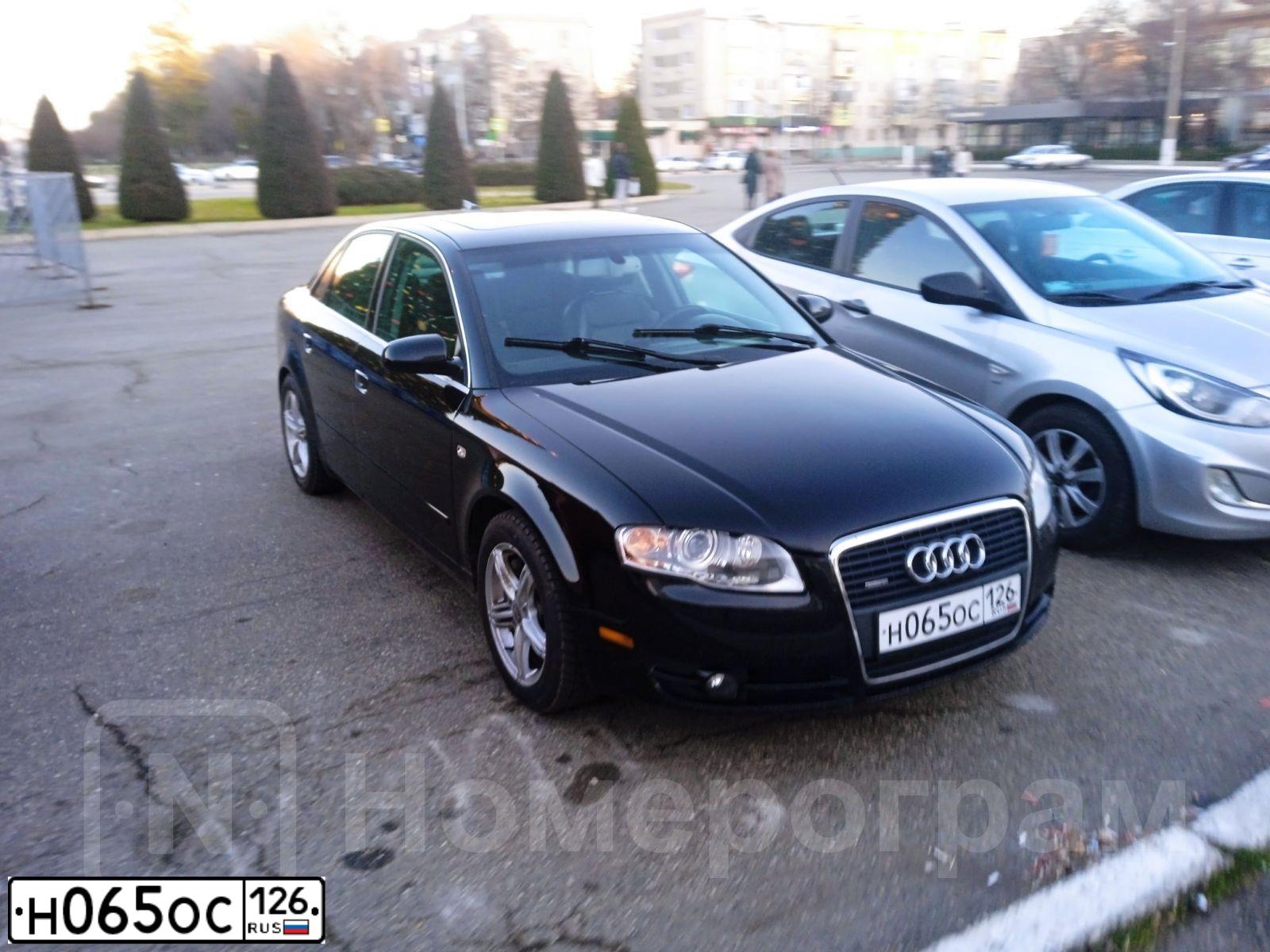 Фото автомобиля AUDI A4, 2005 — госномер Н065ОС126. Цвет: ЧЕРНЫЙ