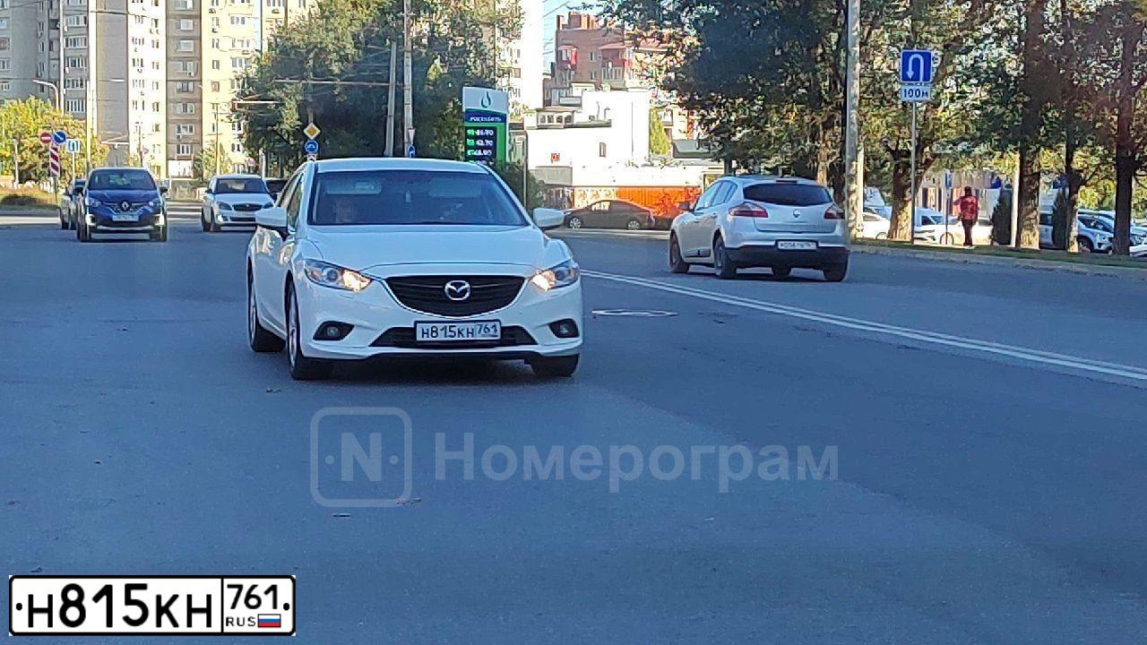 Фото автомобиля MAZDA 6, 2014 — госномер Н815КН761. Цвет: Белый