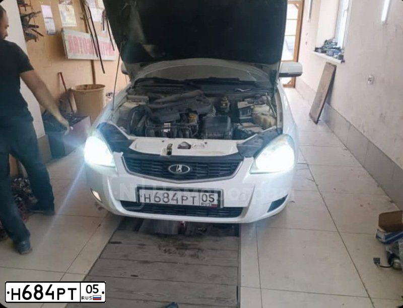 Фото автомобиля LADA 2170 PRIORA, 2014 — госномер Н684РТ05. Цвет: Белый