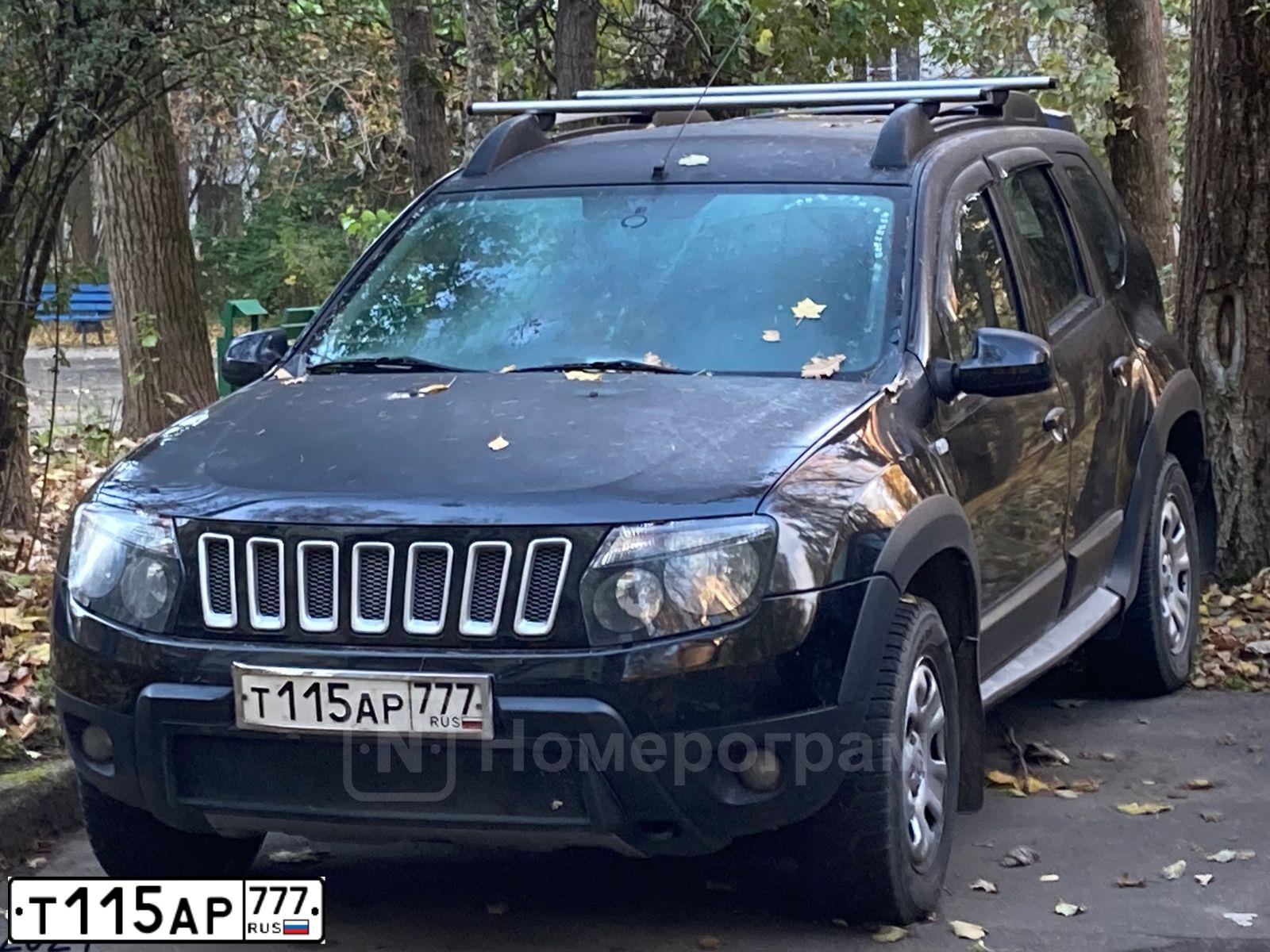 Фото автомобиля RENAULT DUSTER, 2013 — госномер Т115ТР777. Цвет: ЧЕРНЫЙ