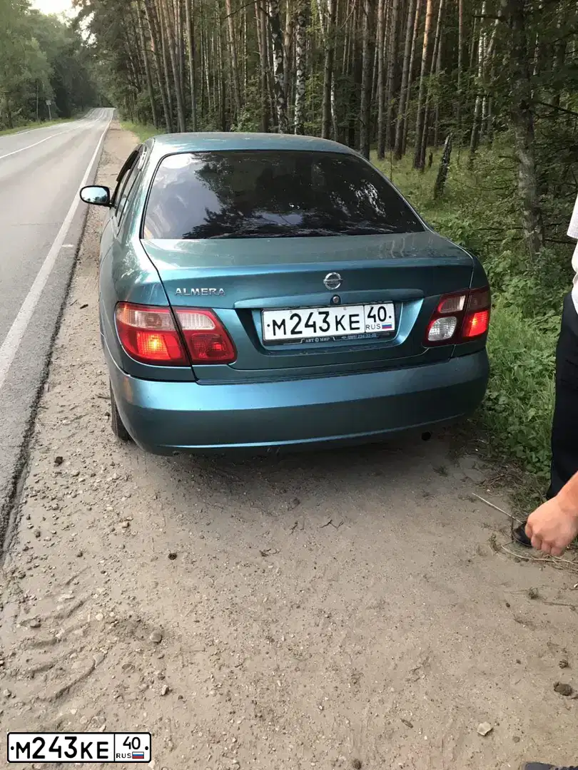 Фото автомобиля NISSAN ALMERA, 2003 — госномер М243КЕ40. Цвет: СЕРО-ГОЛУБОЙ