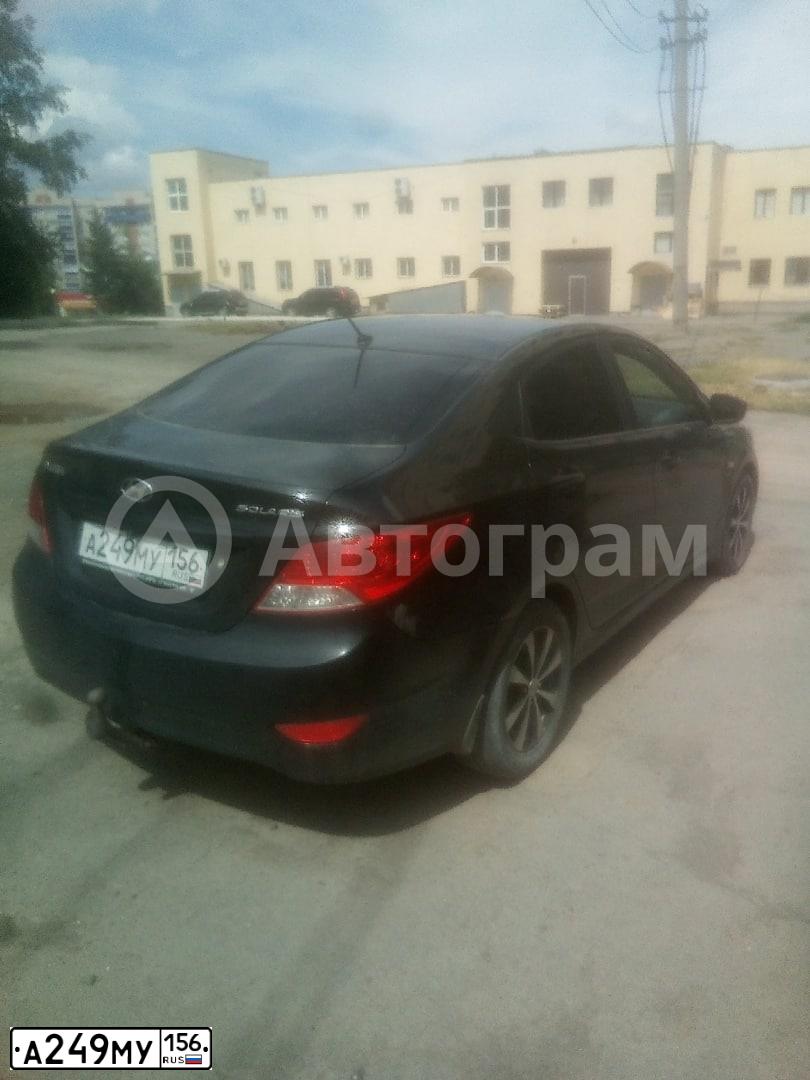 Фото автомобиля HYUNDAI SOLARIS, 2012 — госномер А249МУ156. Цвет: ЧЕРНЫЙ