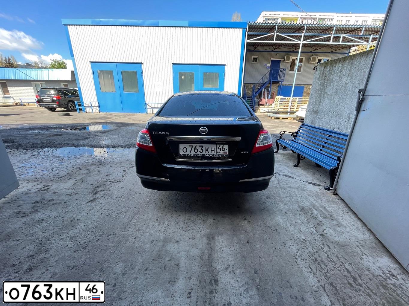 Фото автомобиля NISSAN TEANA, 2011 — госномер О763КН46. Цвет: ЧЕРНЫЙ