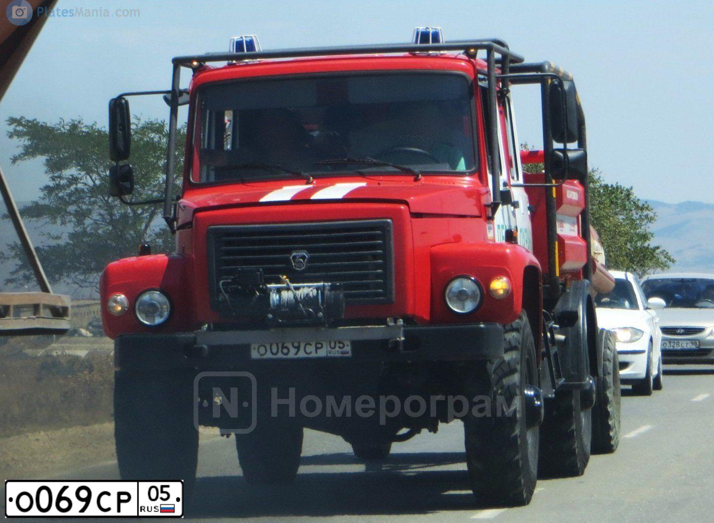 Фото автомобиля GAZ 3307, 2019 — госномер О069СР05. Цвет: КРАСНЫЙ