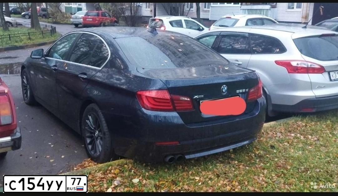 Фото автомобиля БМВ 525d xDrive, 2013 — госномер О763ХС716. Цвет: синий
