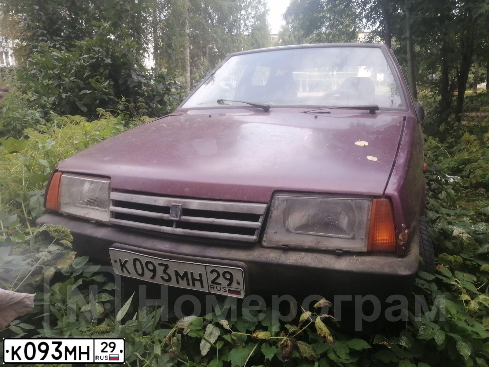 Фото автомобиля LADA 2109 SAMARA, 1997 — госномер К093МН29. Цвет: ТЕМНО-ВИШНЕВЫЙ