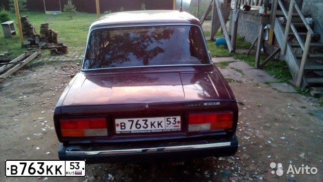 Фото автомобиля LADA 2107, 2007 — госномер В763КК53. Цвет: ТЕМНО-ВИШНЕВЫЙ