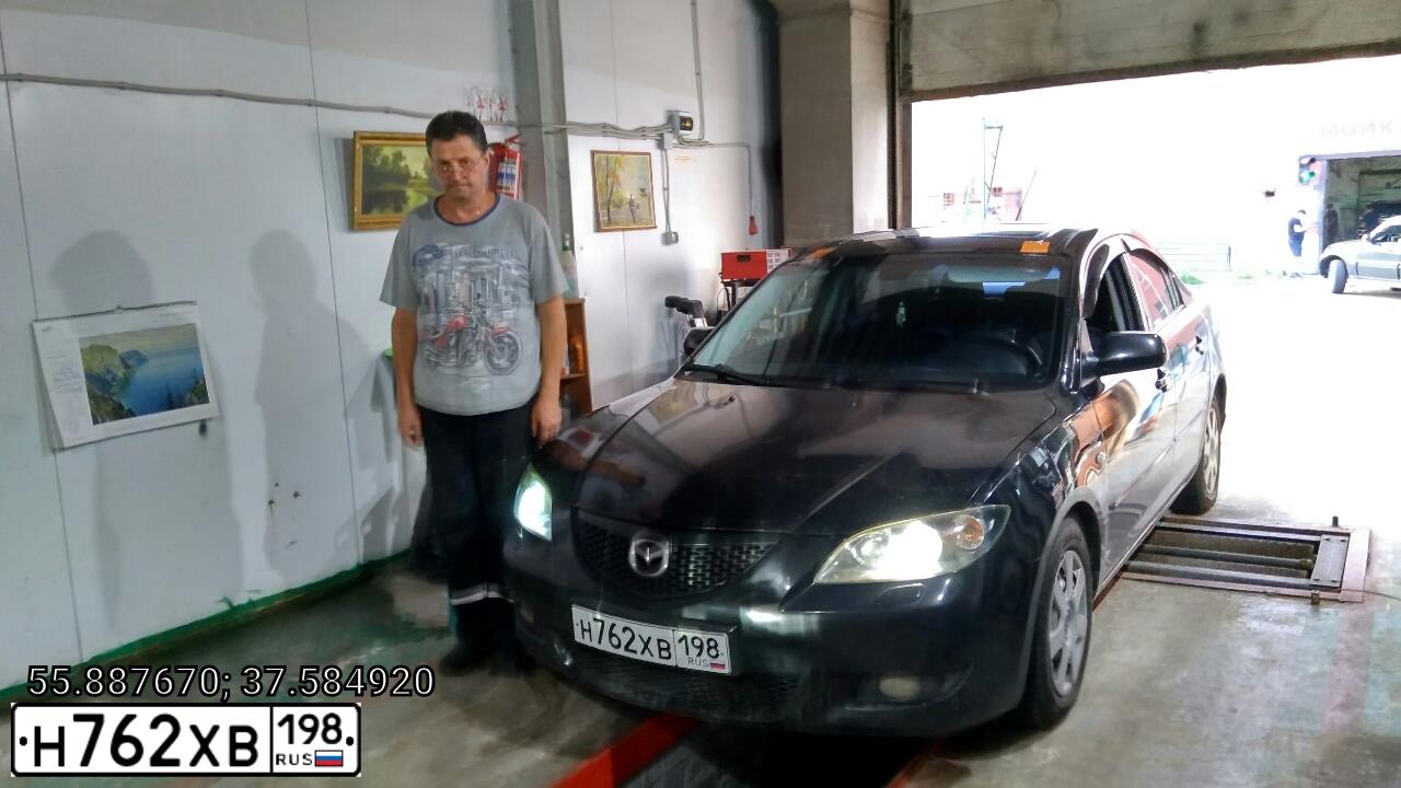 Фото автомобиля MAZDA 3, 2005 — госномер Н669ВХ977. Цвет: ЧЕРНЫЙ