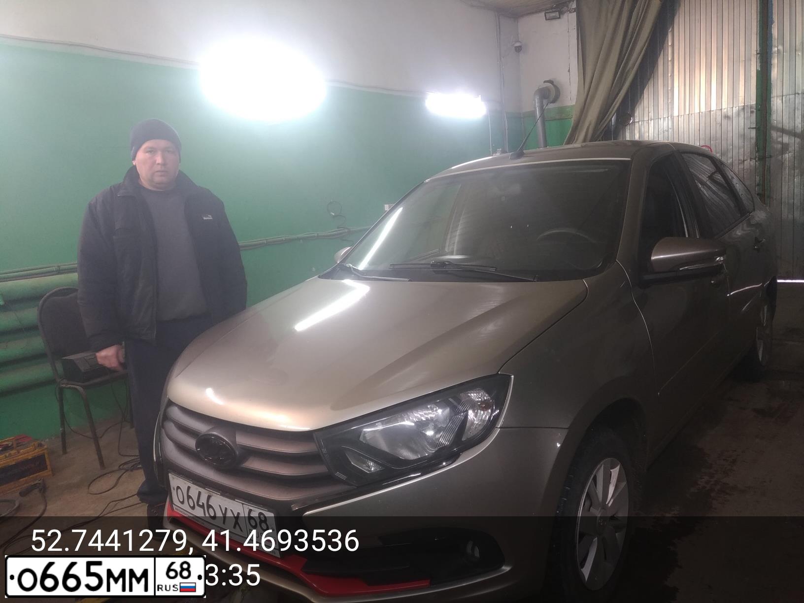Фото автомобиля LADA 2191 GRANTA, 2019 — госномер О646УХ68. Цвет: СЕРЕБРИСТО-СЕРЫЙ