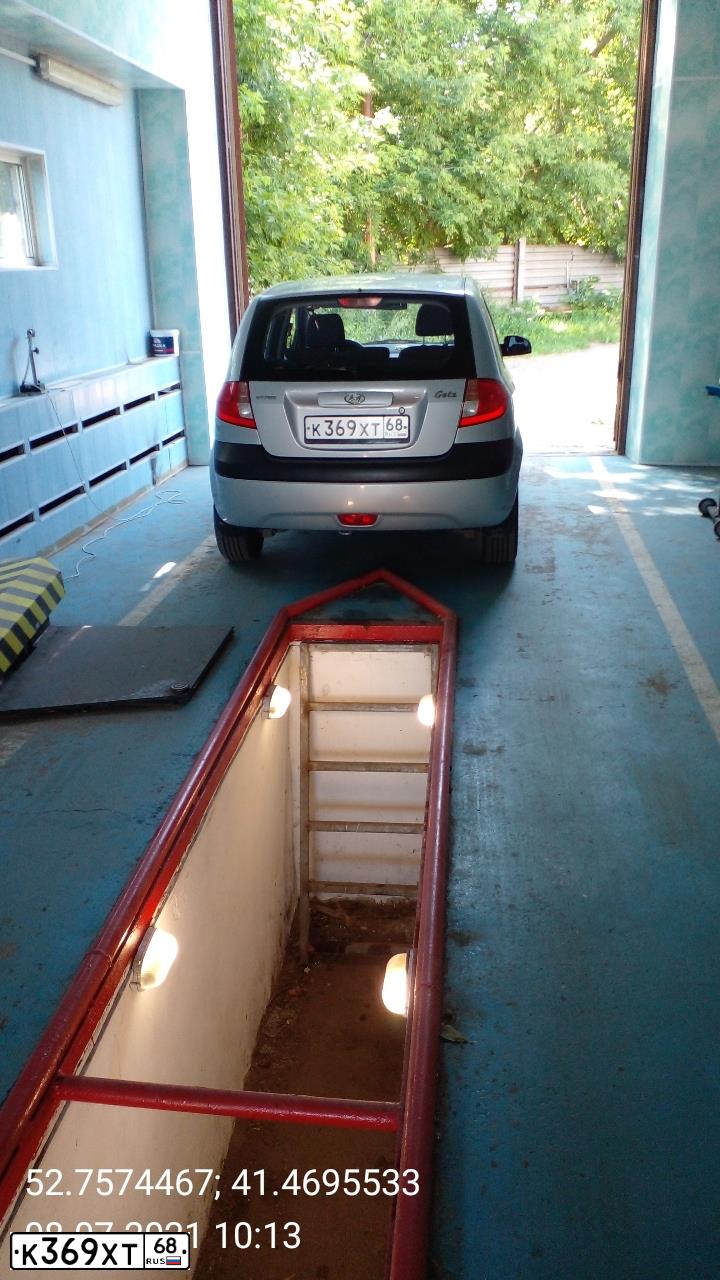 Фото автомобиля HYUNDAI GETZ, 2008 — госномер К369ХТ68. Цвет: Серебристый