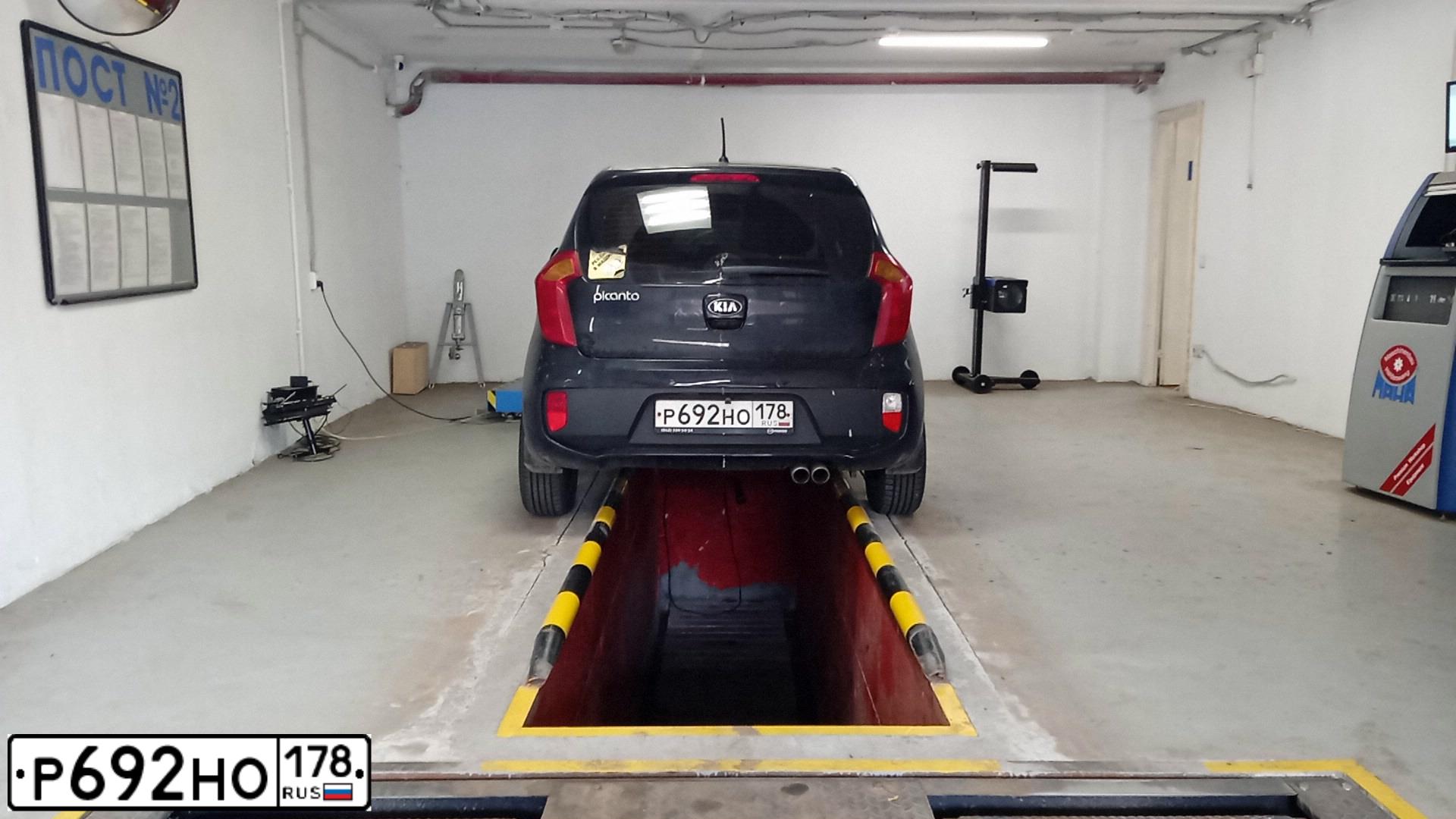 Фото автомобиля KIA PICANTO / MORNING, 2014 — госномер Р692НО178. Цвет: ЧЕРНЫЙ
