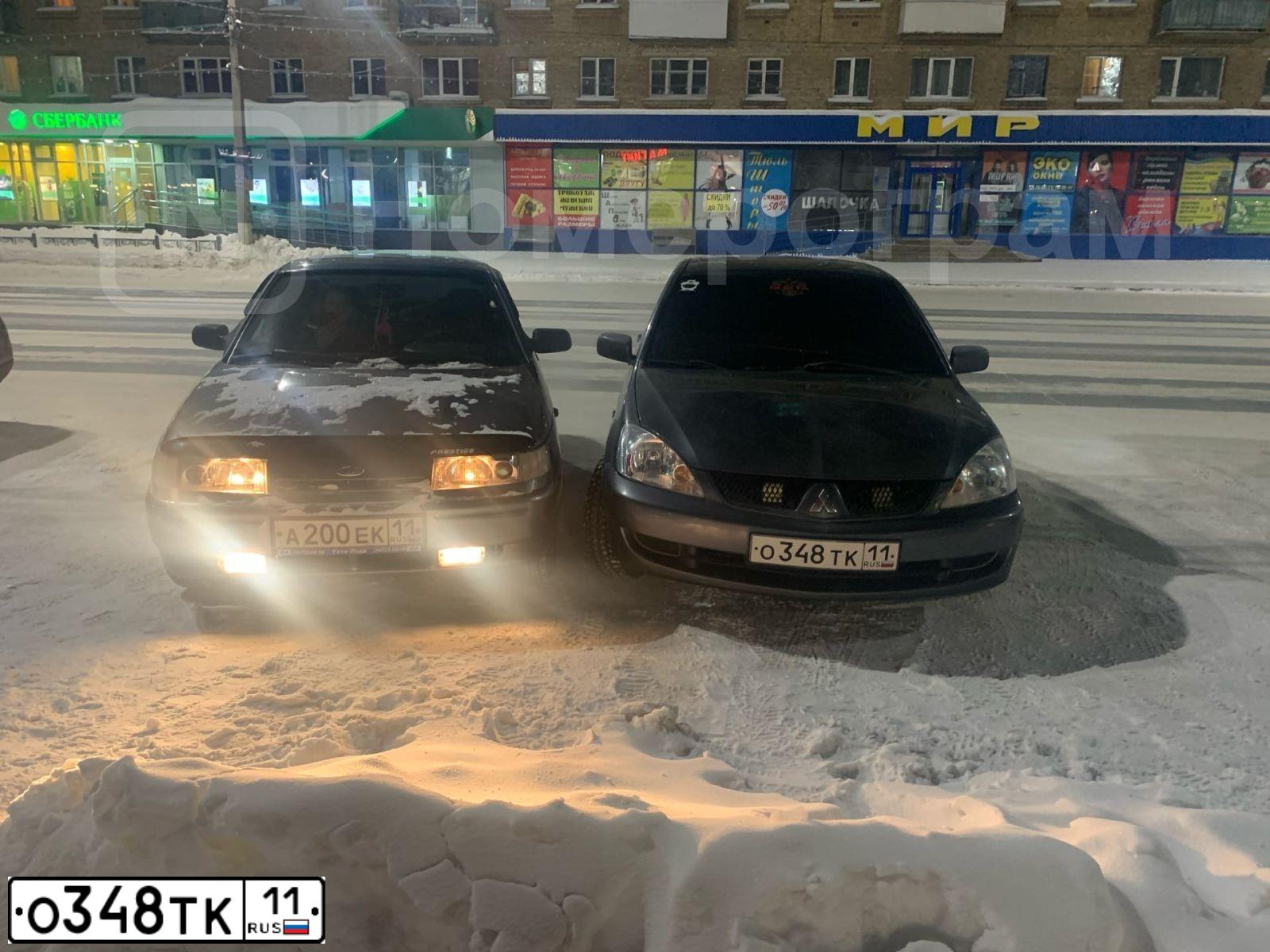 Фото автомобиля MITSUBISHI LANCER, 2007 — госномер О348ТК11. Цвет: СЕРЫЙ