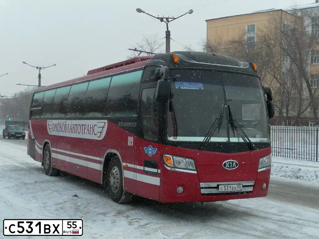 Фото автомобиля KIA GRANDBIRD, 2009 — госномер С531ВХ55. Цвет: КРАСНЫЙ