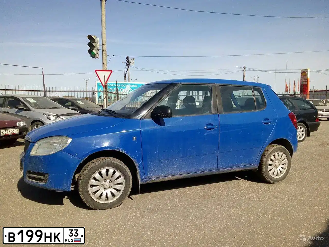 Фото автомобиля SKODA FABIA, 2009 — госномер В199НК33. Цвет: синий