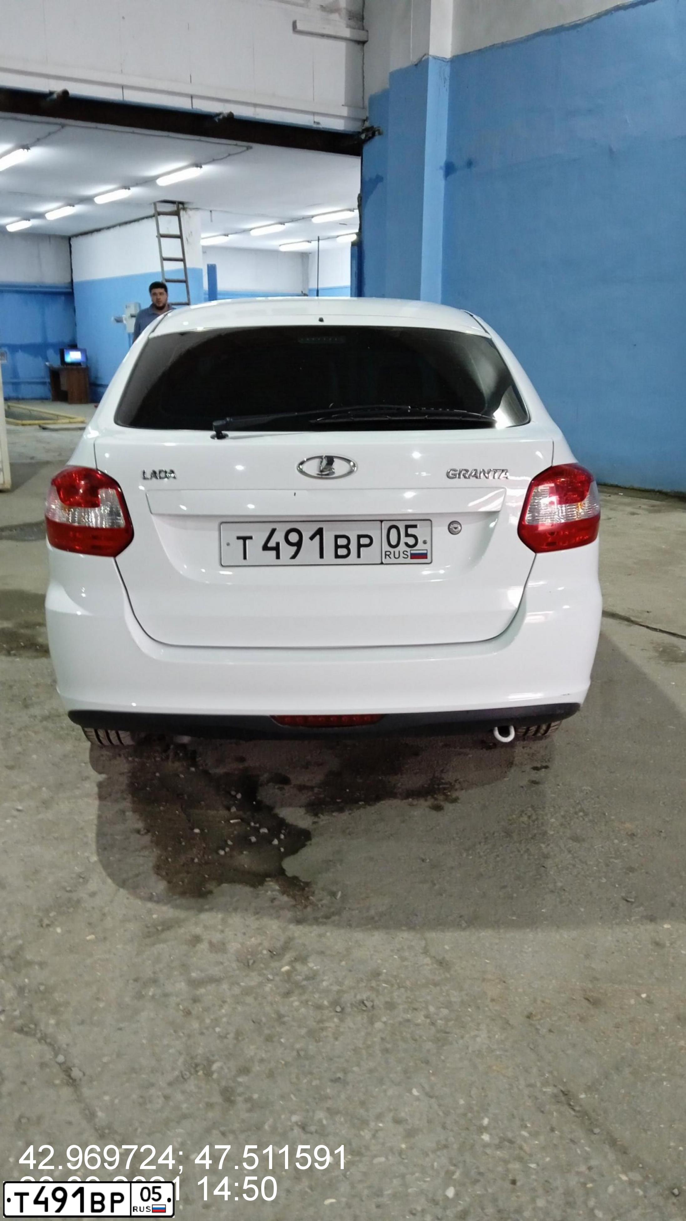 Фото автомобиля LADA 2191 GRANTA, 2016 — госномер Т491ВР05. Цвет: Белый