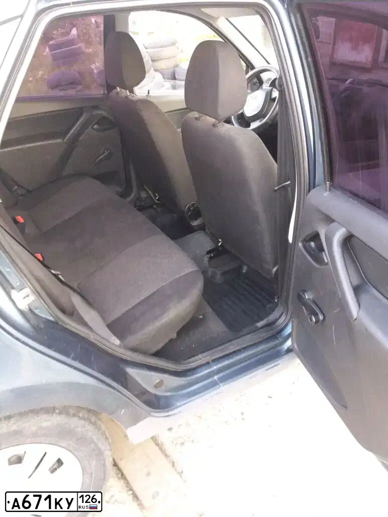 Фото автомобиля LADA GRANTA, 2014 — госномер В416НК09. Цвет: СЕРО-СИНИЙ
