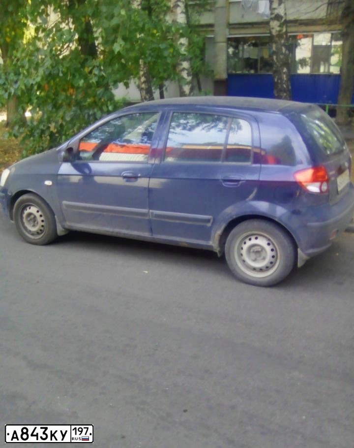 Фото автомобиля HYUNDAI GETZ, 2003 — госномер А843КУ197. Цвет: ТЕМНО-СИНИЙ