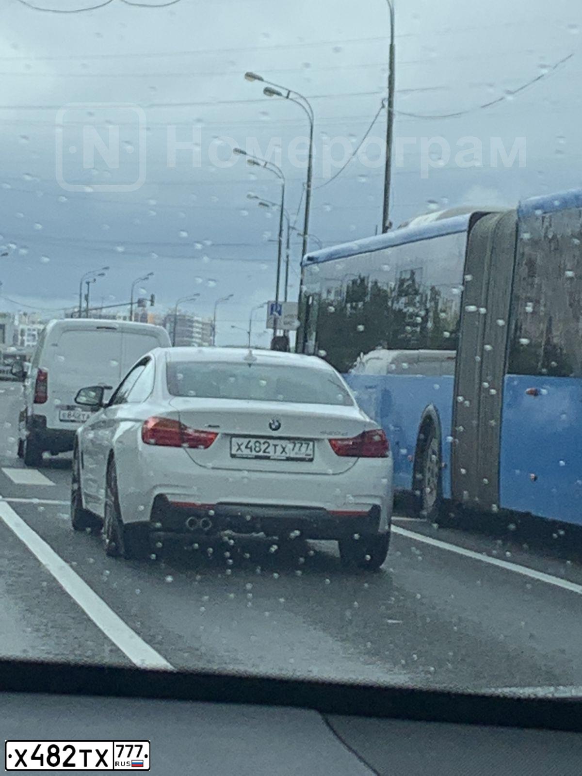 Фото автомобиля BMW SERIE 4, 2016 — госномер Х482ТХ777. Цвет: Белый