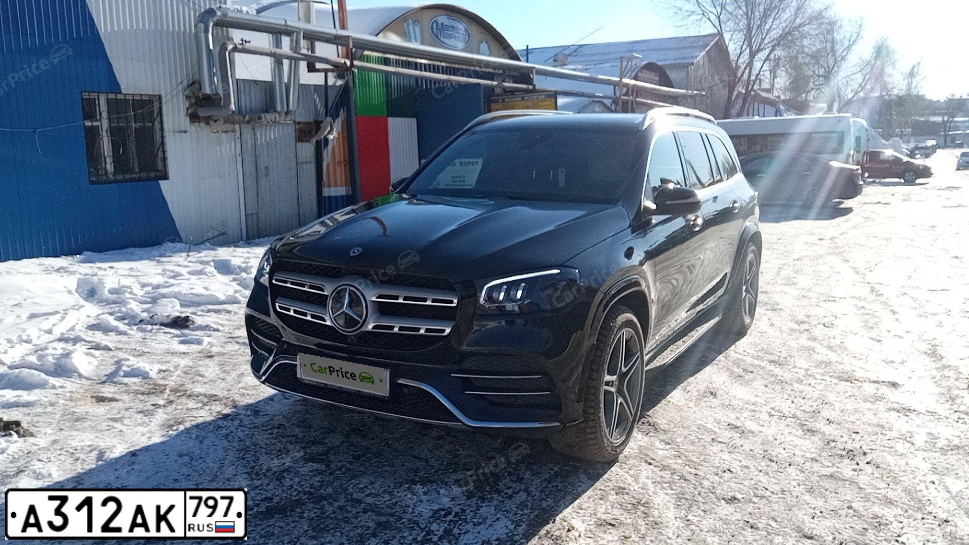 Фото автомобиля MERCEDES GLS-KLASSE, 2019 — госномер К555ОР164. Цвет: ЧЕРНЫЙ