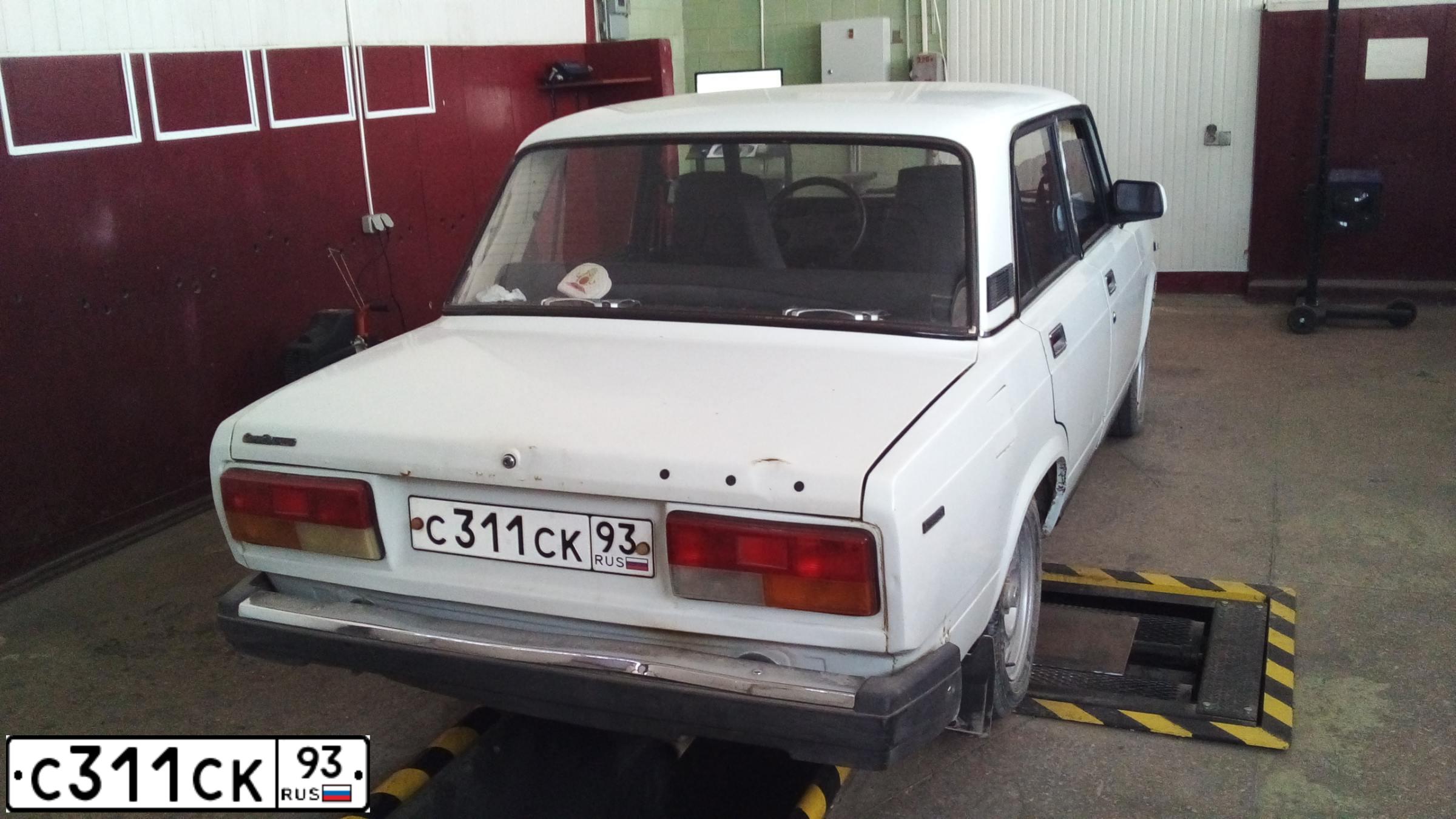 Фото автомобиля LADA 2107, 2001 — госномер С311СК93. Цвет: ЯРКО-БЕЛЫЙ