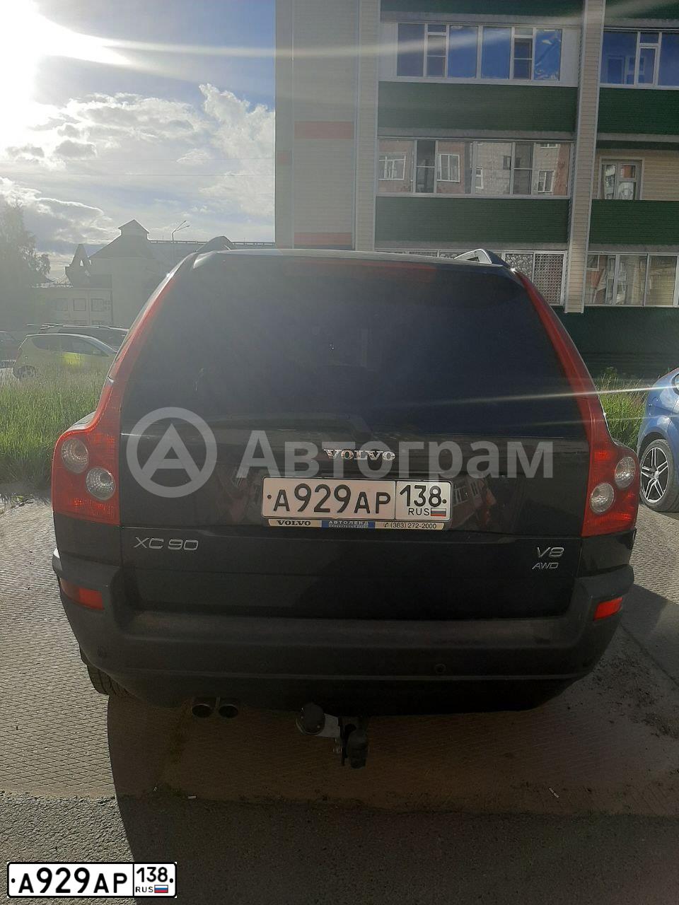 Фото автомобиля VOLVO XC90, 2005 — госномер А929АР138. Цвет: ЧЕРНЫЙ