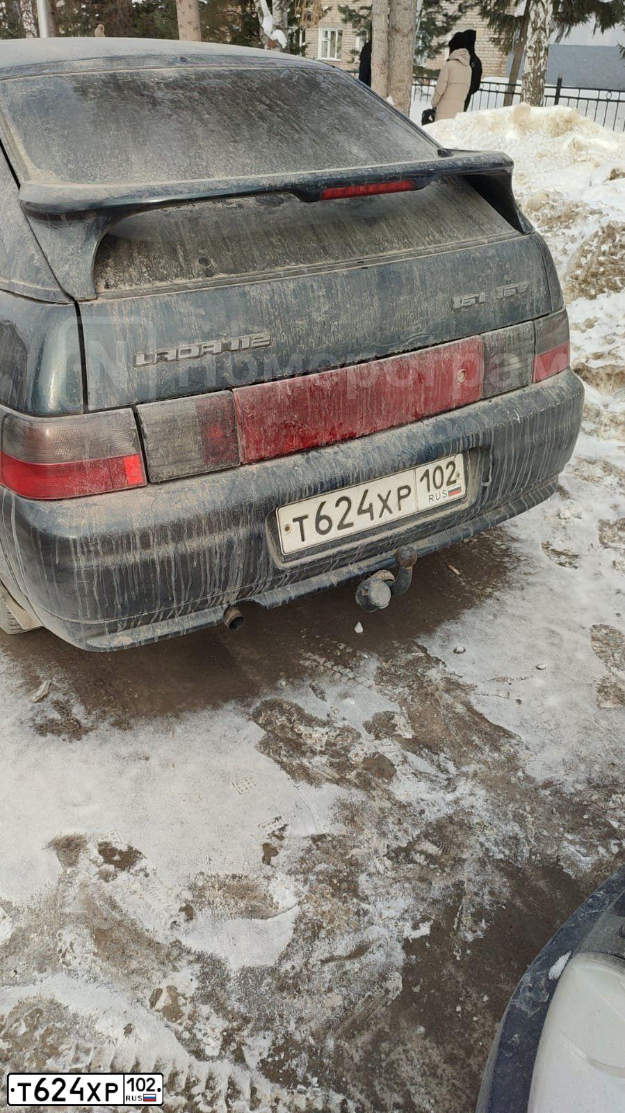 Фото автомобиля LADA 2112, 2007 — госномер Т624ХР102. Цвет: ТЕМНО-ЗЕЛЕНЫЙ