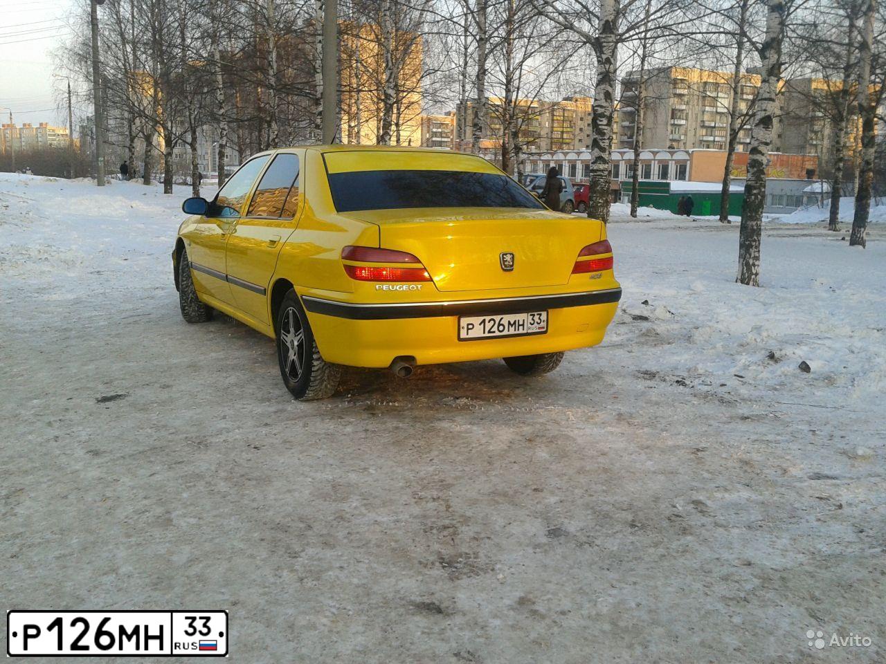 Фото автомобиля PEUGEOT T 406, 2003 — госномер Р126МН33. Цвет: ЖЕЛТЫЙ